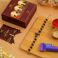 Silver Plated Ganesh Karungali Rakhi Hamper