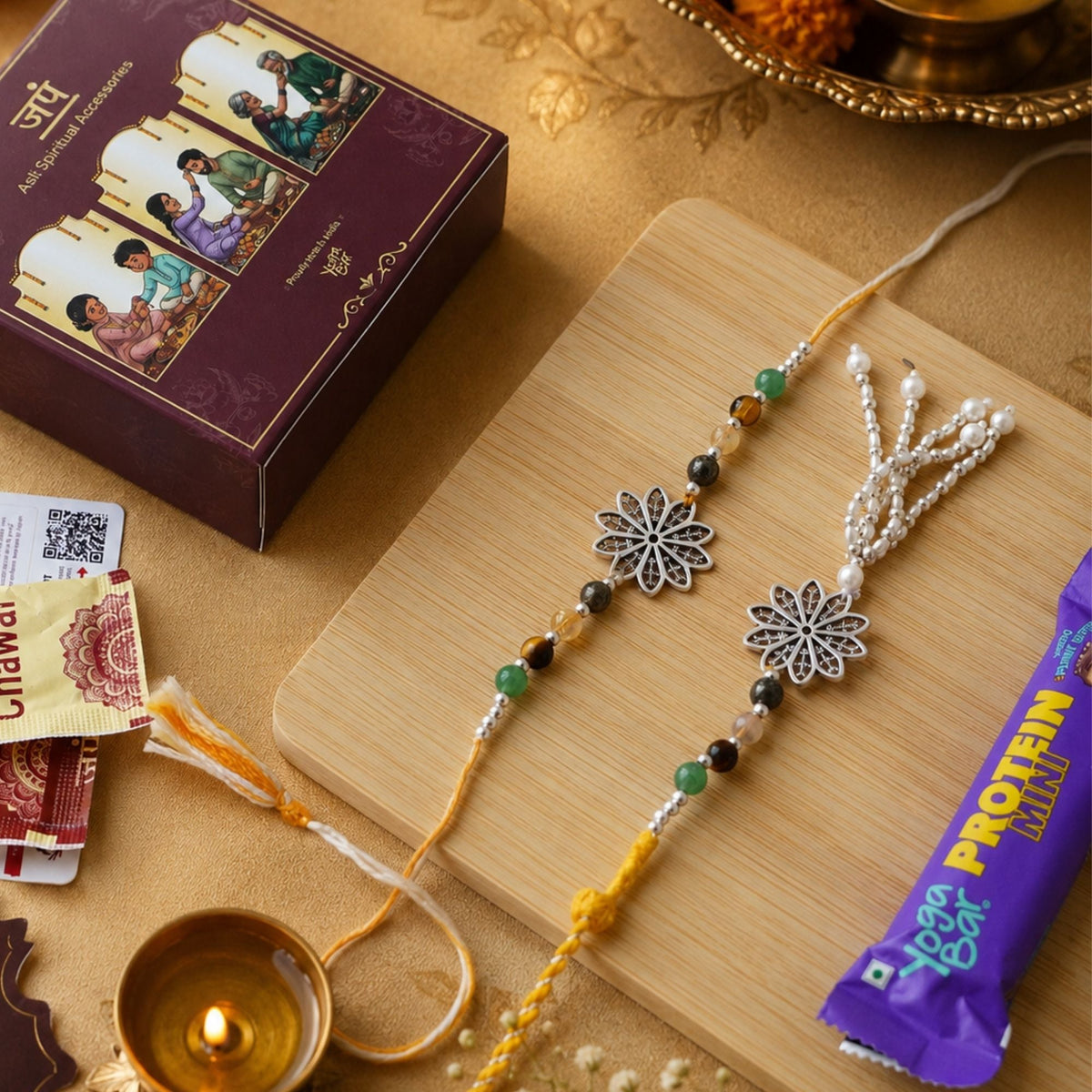 Money Magnet Floral Rakhi with Loomba