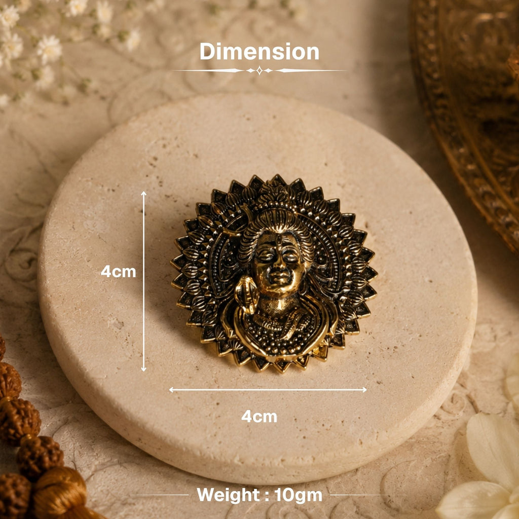 Gold Plated Regal Mahadev Brooch