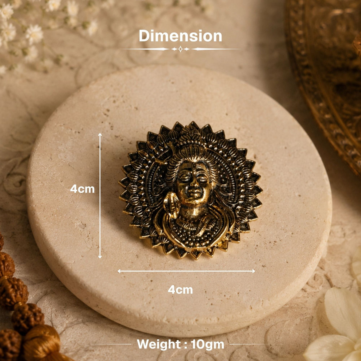 Gold Plated Regal Mahadev Brooch