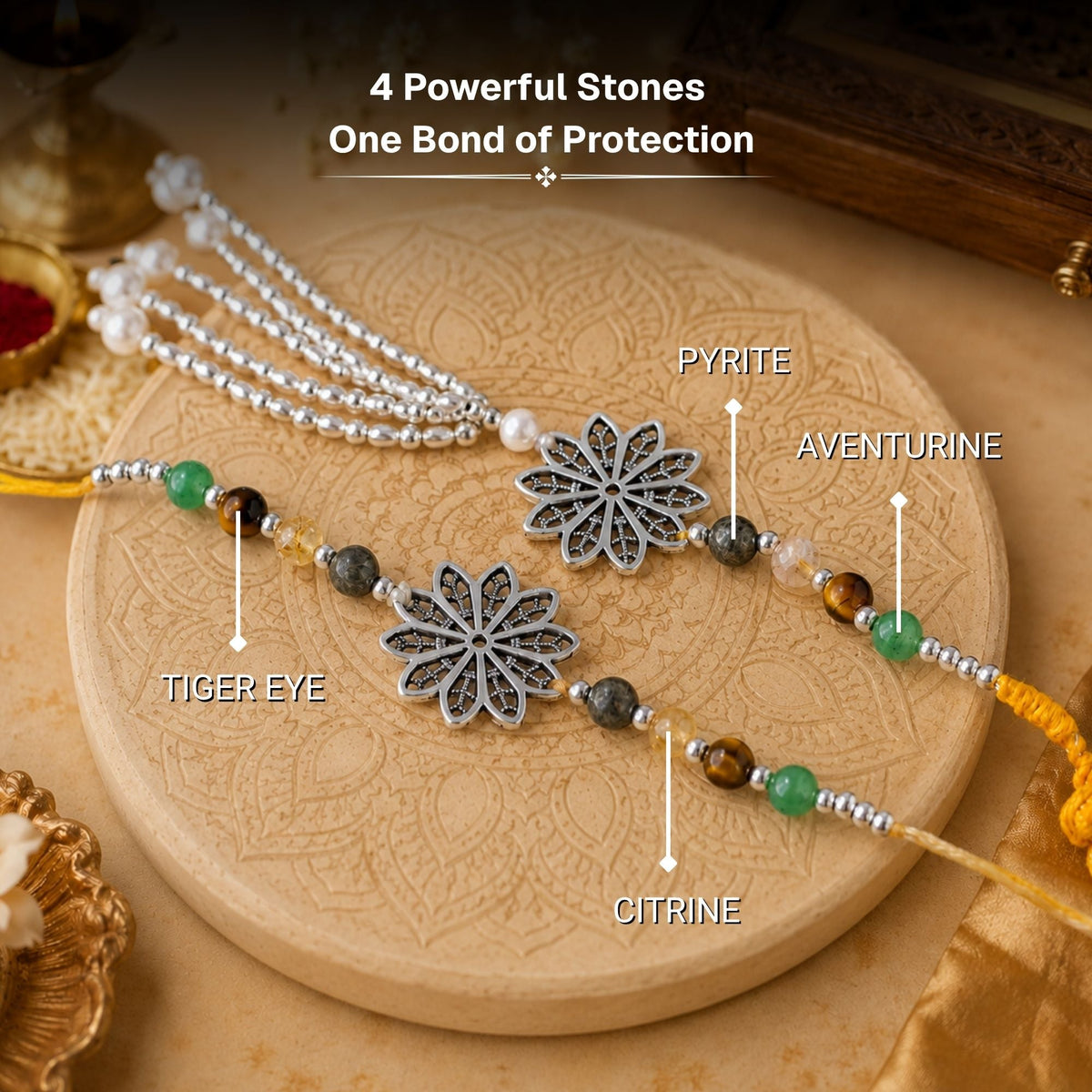 Money Magnet Floral Rakhi with Loomba