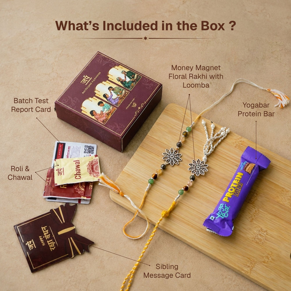 Money Magnet Floral Rakhi with Loomba