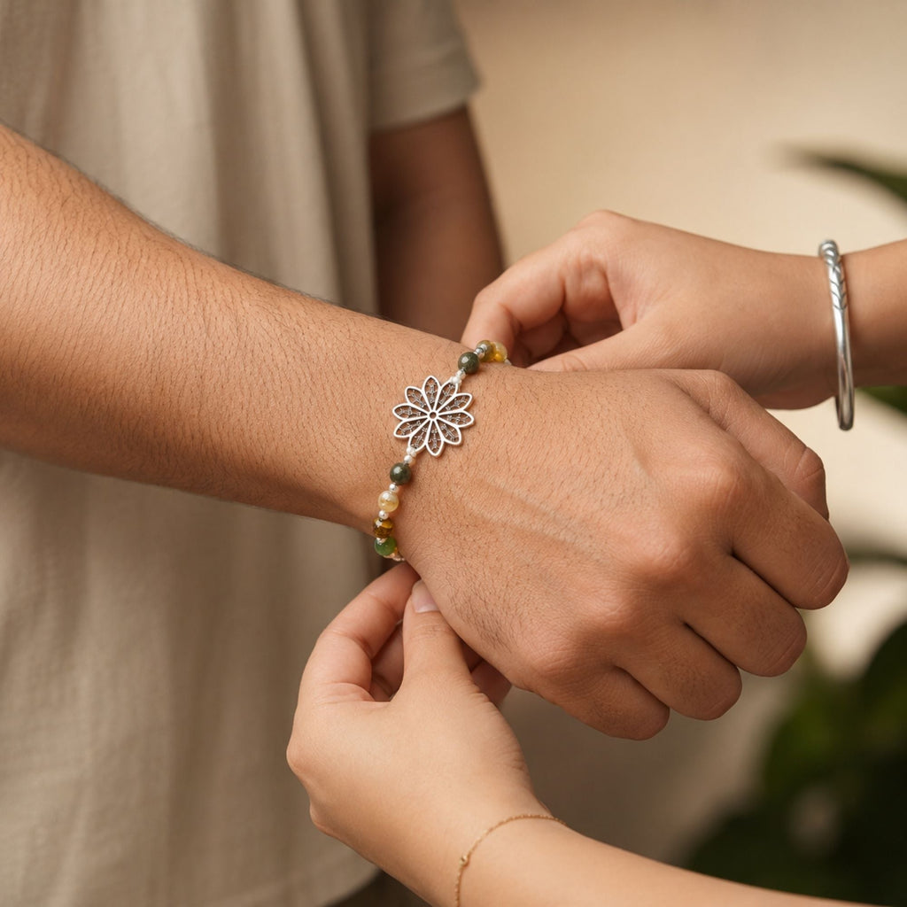 Money Magnet Floral Rakhi with Loomba