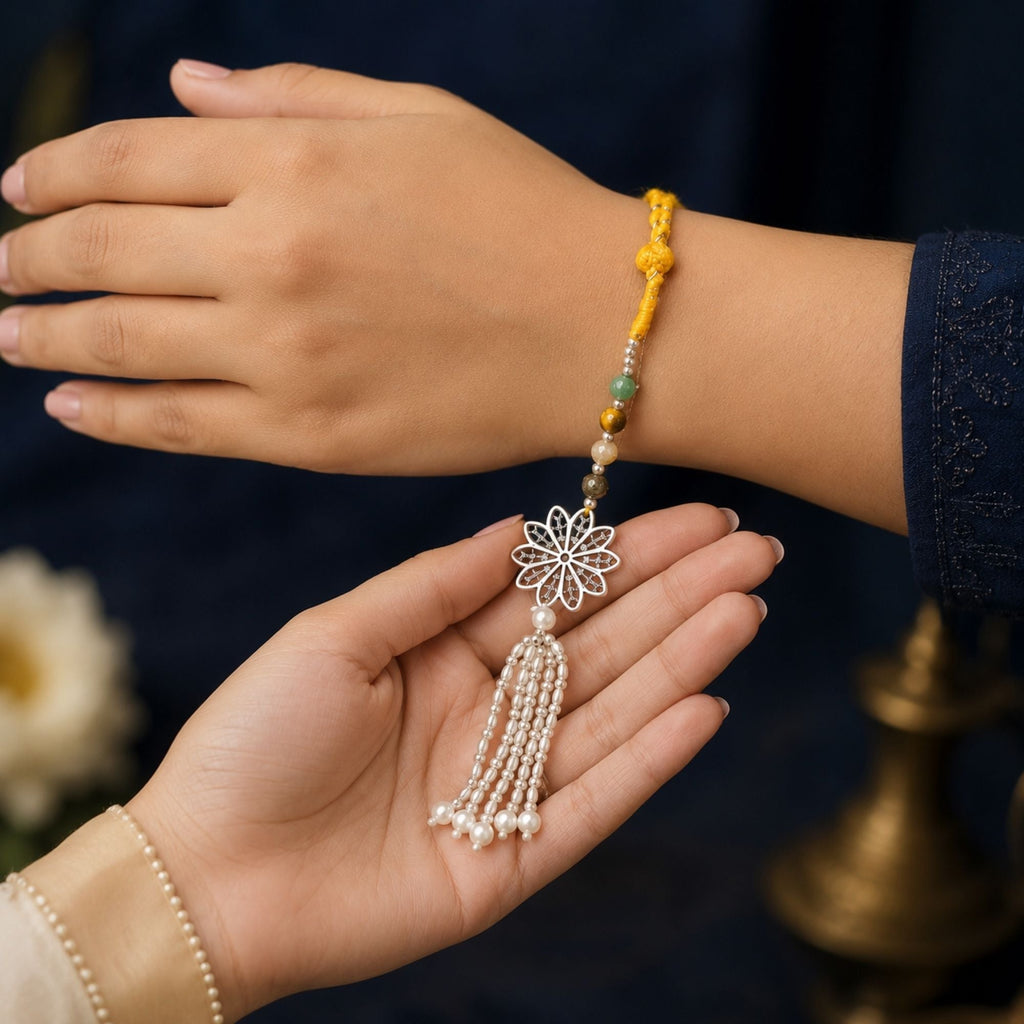 Money Magnet Floral Rakhi with Loomba